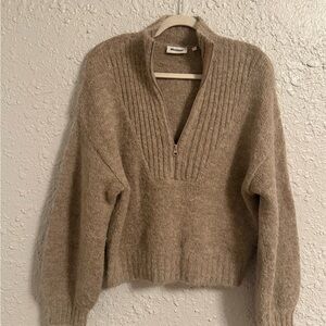 Weekday Beige Half-Zip Sweater